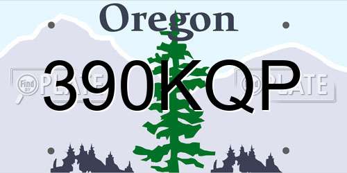 390KQP Oregon License Plate