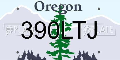 390LTJ Oregon License Plate