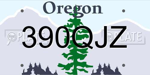 390QJZ Oregon License Plate