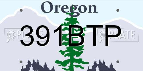 391BTP Oregon License Plate