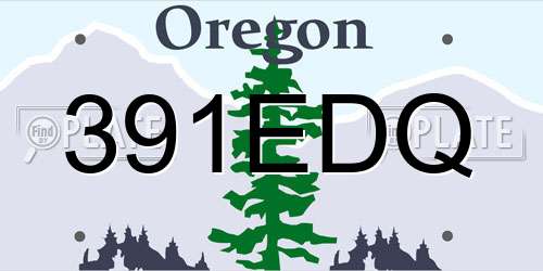 391EDQ Oregon License Plate