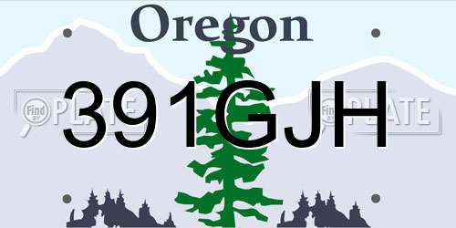 391GJH Oregon License Plate