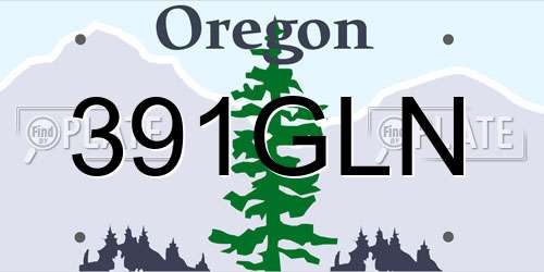 391GLN Oregon License Plate