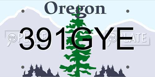 391GYE Oregon License Plate
