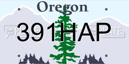 391HAP Oregon License Plate