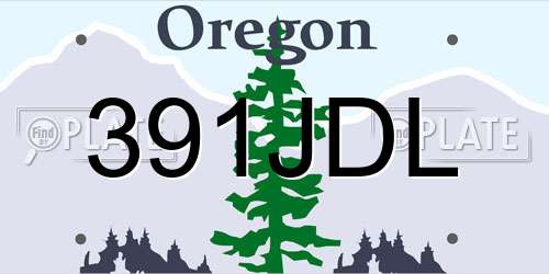 391JDL Oregon License Plate