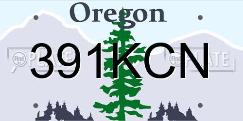 391KCN Oregon License Plate