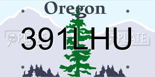 391LHU Oregon License Plate
