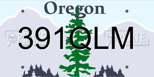 391QLM Oregon License Plate