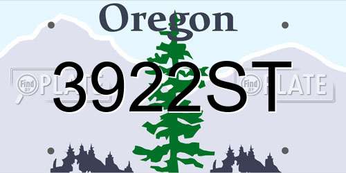 3922ST Oregon License Plate
