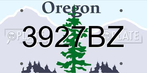 3927BZ Oregon License Plate