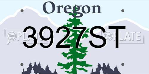 3927ST Oregon License Plate