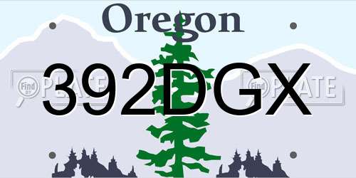 392DGX Oregon License Plate