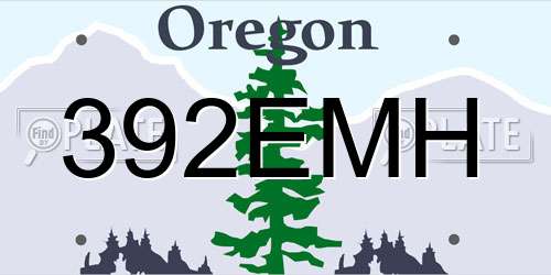 392EMH Oregon License Plate