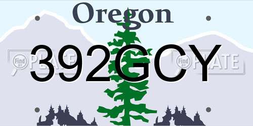 392GCY Oregon License Plate