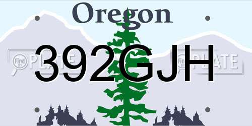 392GJH Oregon License Plate