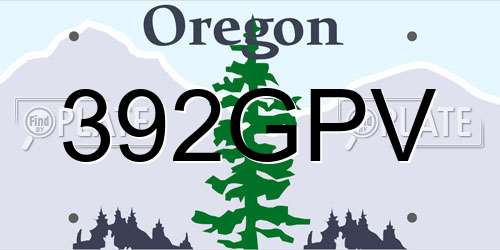 392GPV Oregon License Plate