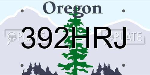 392HRJ Oregon License Plate