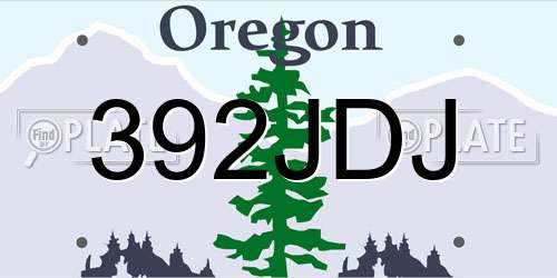 392JDJ Oregon License Plate