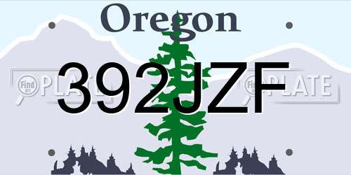 392JZF Oregon License Plate