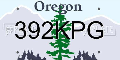 392KPG Oregon License Plate