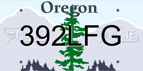 392LFG Oregon License Plate