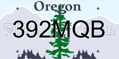 392MQB Oregon License Plate