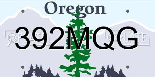 392MQG Oregon License Plate