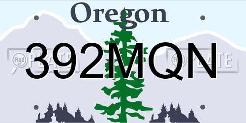 392MQN Oregon License Plate