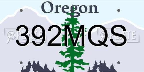 392MQS Oregon License Plate