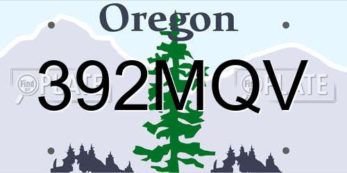 392MQV Oregon License Plate