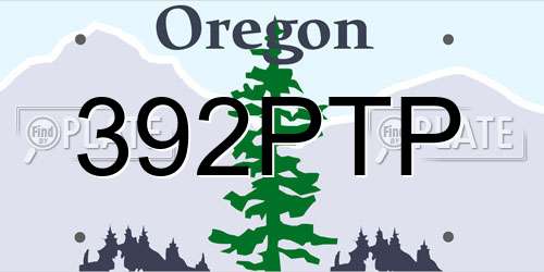 392PTP Oregon License Plate