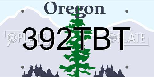 392TBT Oregon License Plate