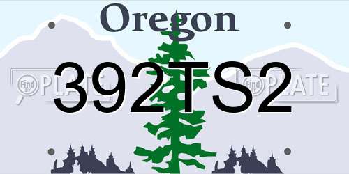 392TS2 Oregon License Plate