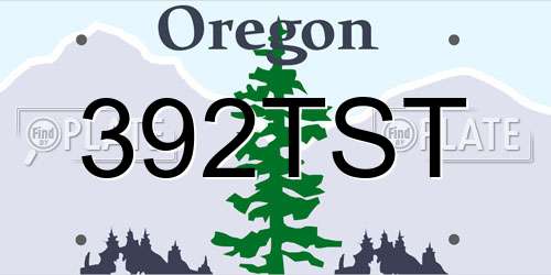 392TST Oregon License Plate