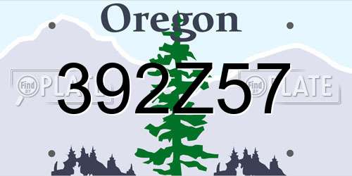 392Z57 Oregon License Plate