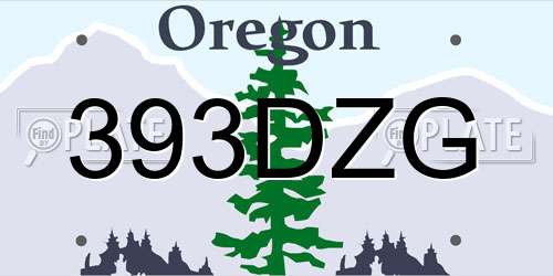 393DZG Oregon License Plate