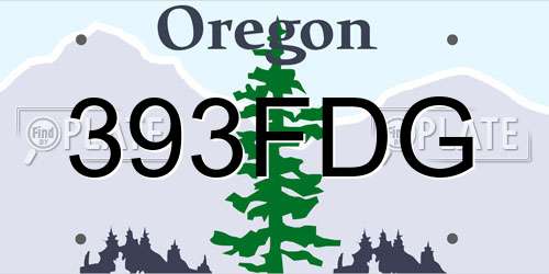 393FDG Oregon License Plate