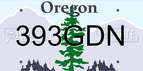 393GDN Oregon License Plate