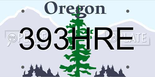 393HRE Oregon License Plate