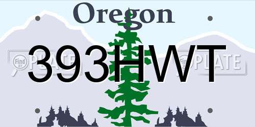 393HWT Oregon License Plate