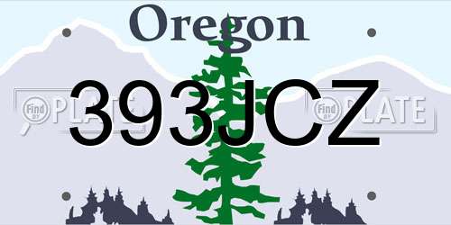 393JCZ Oregon License Plate
