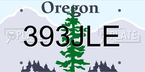 393JLE Oregon License Plate