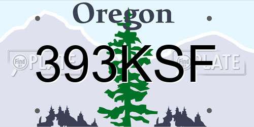 393KSF Oregon License Plate