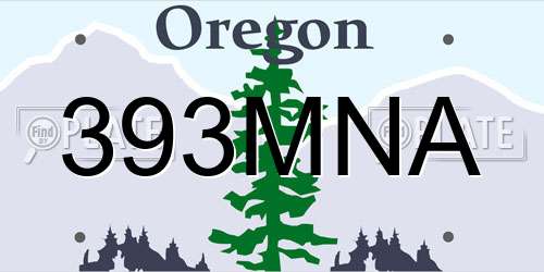 393MNA Oregon License Plate