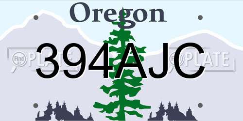 394AJC Oregon License Plate