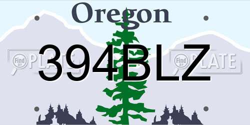 394BLZ Oregon License Plate