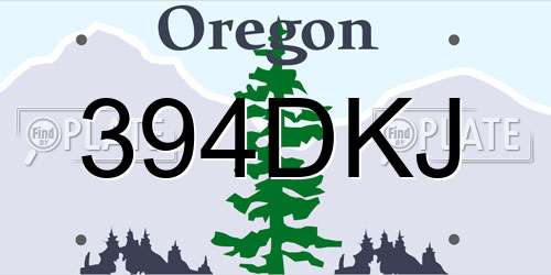394DKJ Oregon License Plate