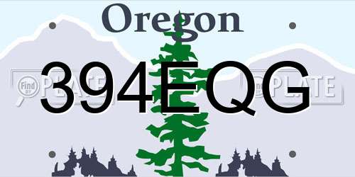 394EQG Oregon License Plate