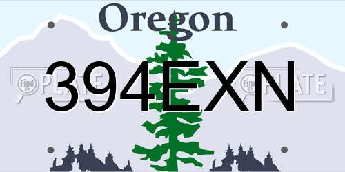 394EXN Oregon License Plate